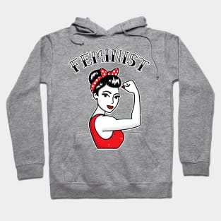 Cute Feminist Latina Rosie the Riveter Tattoo Hoodie